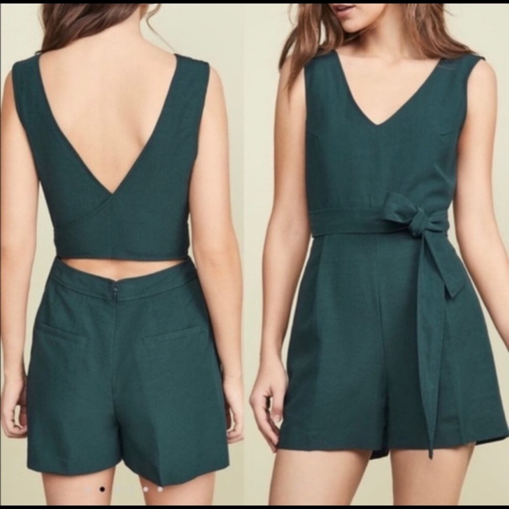 Club Monaco Green Sleeveless Romper